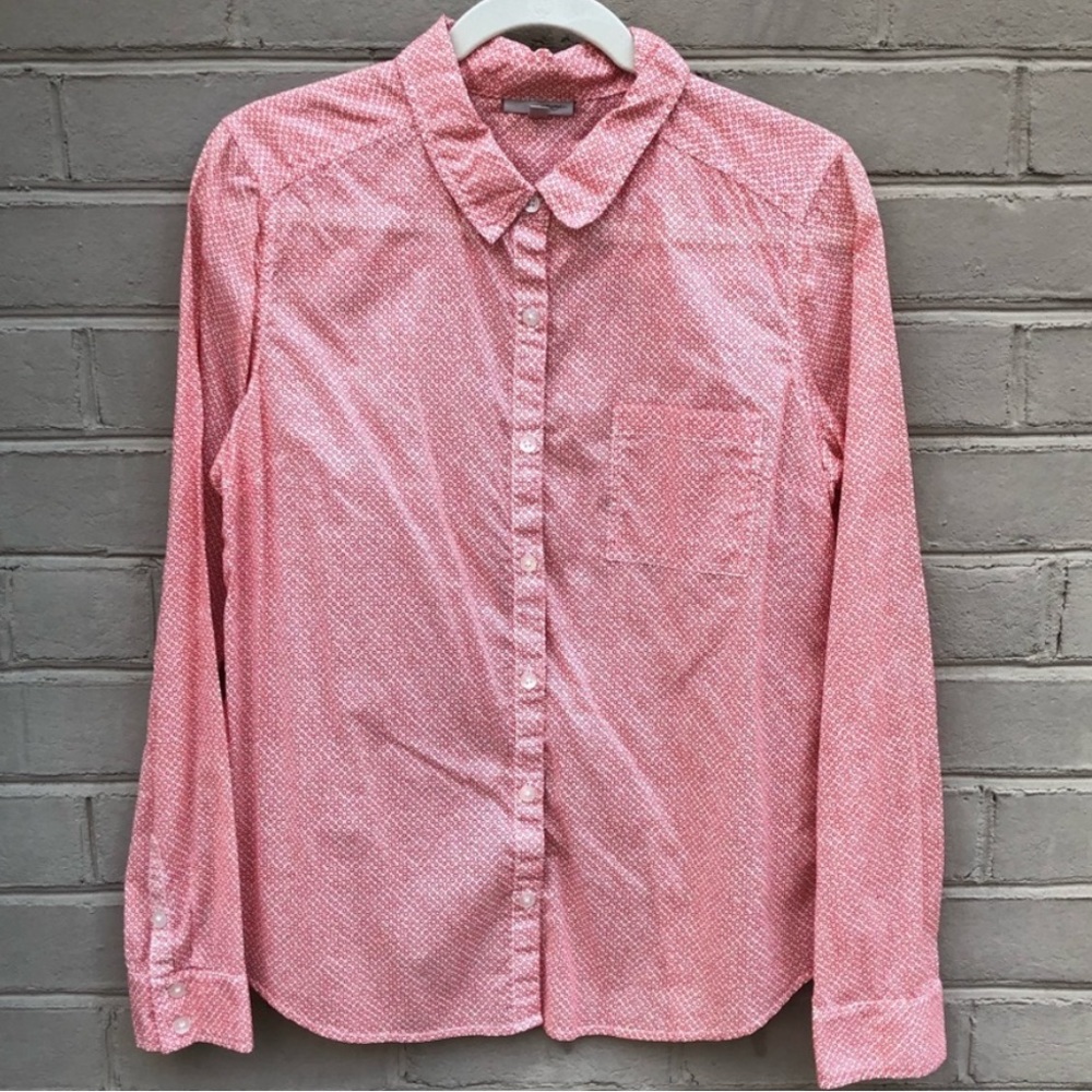 EUC Halogen Size M Orange Dot Cotton Blouse
